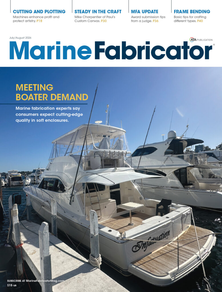 A sleek yacht named "Information" docked at a marina, with clear blue water and boats in the background, under a bright sky.